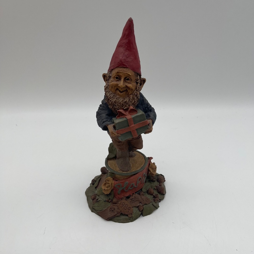 Tom Clark SIGNEDGnome Happy Figurine 1984 Cairn Studio COA #82 ORIGINAL BOX